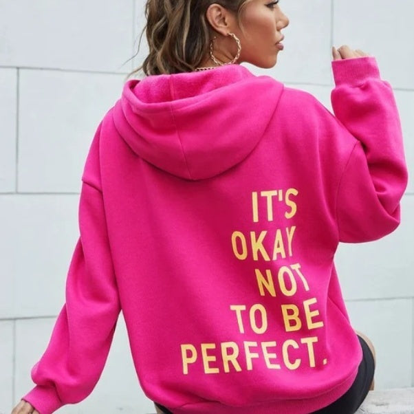 Trendy warme Unisex-Hoodie | Overmaat pasvorm | Kapuze mit Schnur-Rosa-S-Luzern Mode