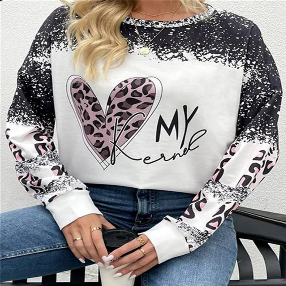 Damen Pullover mit Jeansmuster - Modischer Freizeitlook-Weiß-XS-Luzern Mode