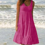 Sommerkleid Damen Mini | Ärmelloses Kleid | Trendiges Casual-Outfit mit Rundhalsausschnitt-Hellrosa-S-Luzern Mode