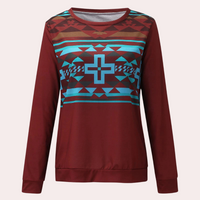 Hochwertiger Damen Schal mit abstraktem Muster Design-Rot-XS-Luzern Mode