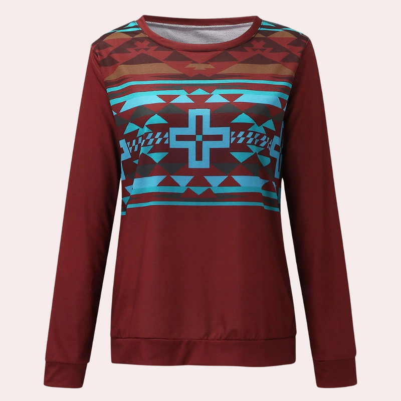 Hochwertiger Damen Schal mit abstraktem Muster Design-Rot-XS-Luzern Mode