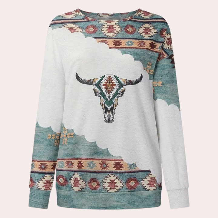 Hochwertiger Damen Schal mit abstraktem Muster Design-Weiß-XS-Luzern Mode