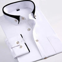 Herren Business Hemd mit Kontrastkragen und Manschetten-Weiß-XS-Luzern Mode