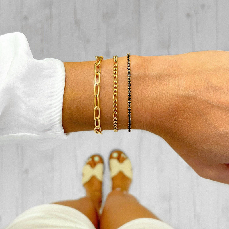 Damen Gliederarmband | Verstellbar Stilvoll Schlicht Gold Silber Langlebig-Luzern Mode