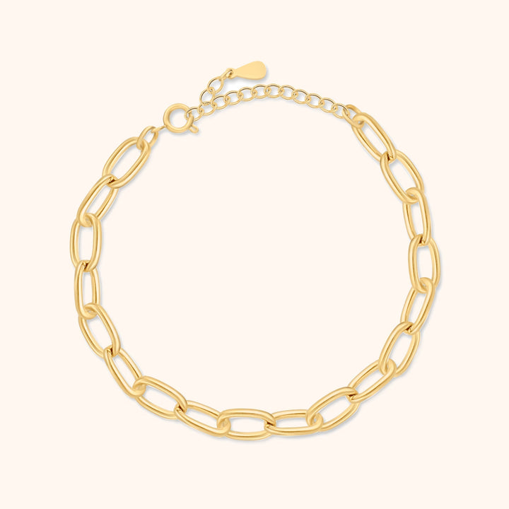 Damen Gliederarmband | Verstellbar Stilvoll Schlicht Gold Silber Langlebig-Gold-Luzern Mode
