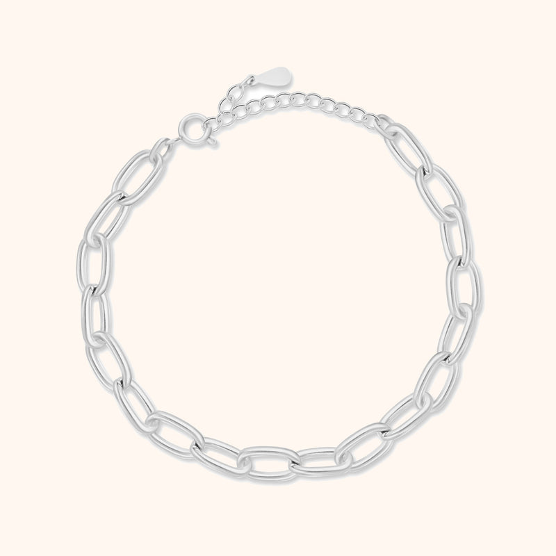 Damen Gliederarmband | Verstellbar Stilvoll Schlicht Gold Silber Langlebig-Silber-Luzern Mode