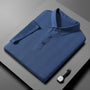 Herren Polo | Kurze Ärmel | Knöpfe | Kragen | Einfarbig | Lockere Passform-Blau-M-Luzern Mode