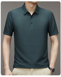 Herren Polo | Kurze Ärmel | Knöpfe | Kragen | Einfarbig | Lockere Passform-Hellgrün-M-Luzern Mode