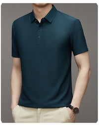 Herren Polo | Kurze Ärmel | Knöpfe | Kragen | Einfarbig | Lockere Passform-Luzern Mode