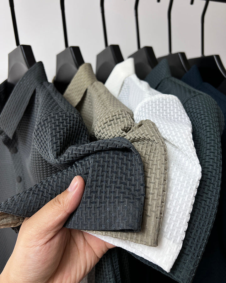 Herren Polo | Kurze Ärmel | Knöpfe | Kragen | Einfarbig | Lockere Passform-Luzern Mode
