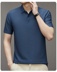 Herren Polo | Kurze Ärmel | Knöpfe | Kragen | Einfarbig | Lockere Passform-Luzern Mode