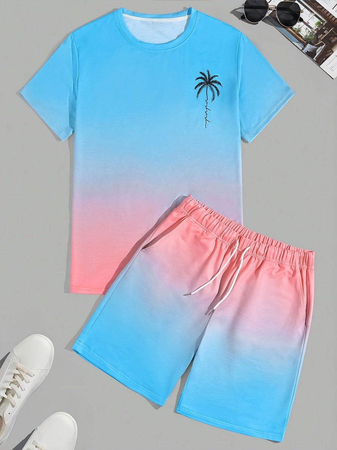 Sommer Set Herren | T-Shirt und Shorts | Atmungsaktiv | Bequem und modern-Luzern Mode