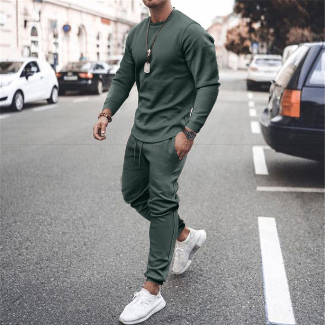 Herren Jogginganzug Set - Bequemes Sportoutfit für Männer-Grün-S-Luzern Mode