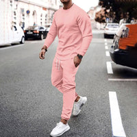 Herren Jogginganzug Set - Bequemes Sportoutfit für Männer-Rosa-S-Luzern Mode