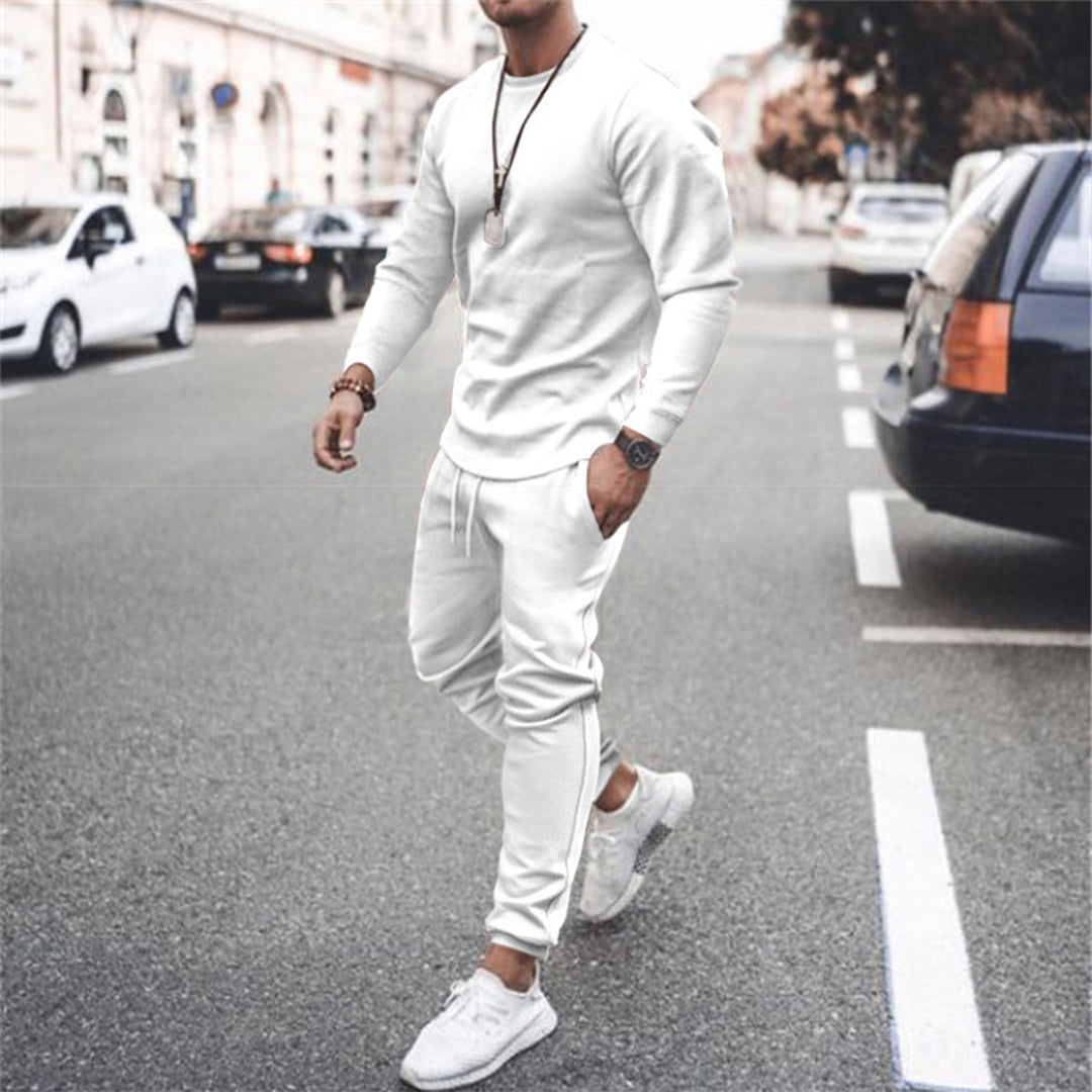 Herren Jogginganzug Set - Bequemes Sportoutfit für Männer-Weiß-S-Luzern Mode