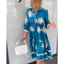 Trendiges Kleid mit Blumenmuster und 3/4-Ärmeln – Elin