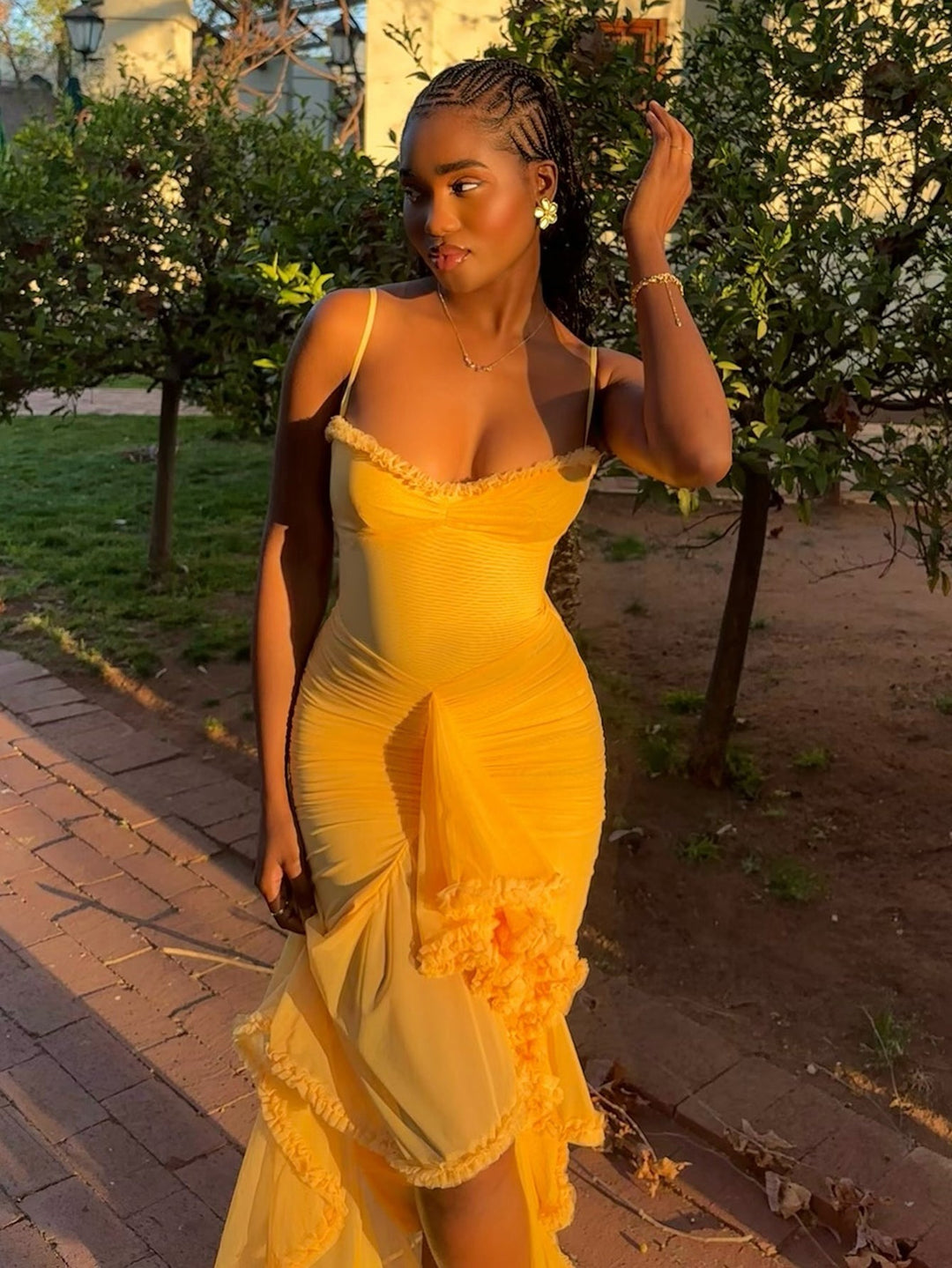 Maxi Sommerkleid Damen | Rüschen | Bequem | Figurfreundlich | Sommerfarben-Luzern Mode