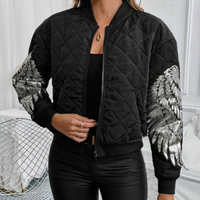 Damen Steppjacke mit Flügel-Design für Herbst/Winter-Luzern Mode
