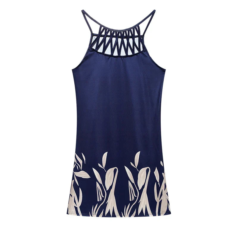 Sommerkleid Damen luftig | Ethno Tunika | Spaghettiträger | Casual Stil-Blumen-S-Luzern Mode