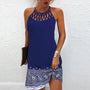 Sommerkleid Damen luftig | Ethno Tunika | Spaghettiträger | Casual Stil-Geometrisch-S-Luzern Mode