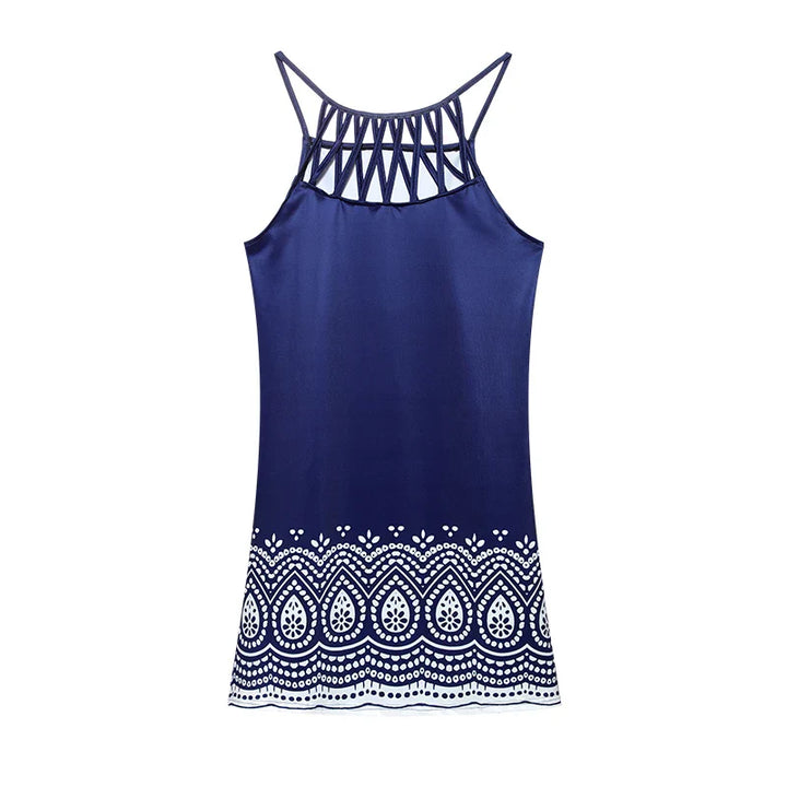 Sommerkleid Damen luftig | Ethno Tunika | Spaghettiträger | Casual Stil-Luzern Mode