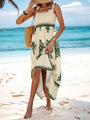 Sommerkleid Damen | Wickeloptik | V-Ausschnitt | Luftig | Figurbetont | Trend-Grün-S-Luzern Mode