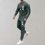 Herren Jogginganzug mit King-Print für Sport & Freizeit-Grün-S-Luzern Mode