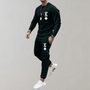 Herren Jogginganzug mit King-Print für Sport & Freizeit-Schwarz-S-Luzern Mode