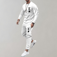 Herren Jogginganzug mit King-Print für Sport & Freizeit-Weiß-S-Luzern Mode