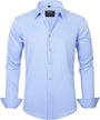 Herren Businesshemd Slim Fit - Bügelfrei und Atmungsaktiv-Blau-S-Luzern Mode