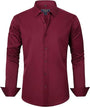 Herren Businesshemd Slim Fit - Bügelfrei und Atmungsaktiv-Bordeauxrot-S-Luzern Mode