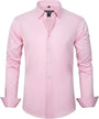 Herren Businesshemd Slim Fit - Bügelfrei und Atmungsaktiv-Rosa-S-Luzern Mode