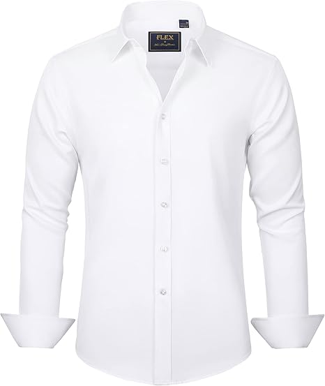 Herren Businesshemd Slim Fit - Bügelfrei und Atmungsaktiv-Weiß-S-Luzern Mode