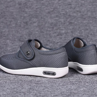 Herren Bequeme Atmungsaktive Sneaker mit Klettverschluss-Grau-36-Luzern Mode