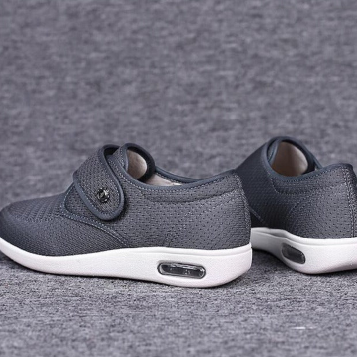 Herren Bequeme Atmungsaktive Sneaker mit Klettverschluss-Grau-36-Luzern Mode