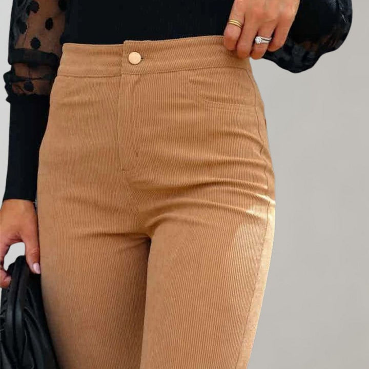 Damen High Waist Schlaghose mit Knopfverschluss Trendy-Luzern Mode