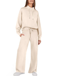 Damen Zweiteiliges Freizeitset mit Hoodie und Hose-Aprikose-S-Luzern Mode