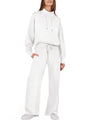 Damen Zweiteiliges Freizeitset mit Hoodie und Hose-Weiß-S-Luzern Mode