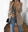 Eleganter Damenblazer für Business und Freizeit Outfits-Khaki-S-Luzern Mode