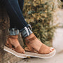 Damen Espadrille Sandalen | Keilabsatz | Offen | Fesselband | Verstellbar-Braun-35-Luzern Mode