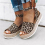 Damen Espadrille Sandalen | Keilabsatz | Offen | Fesselband | Verstellbar-Leopard-35-Luzern Mode