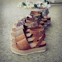 Damen Espadrille Sandalen | Keilabsatz | Offen | Fesselband | Verstellbar-Luzern Mode