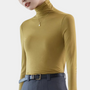 Damen Rollkragenpullover Langarm Slim Fit Basic Shirt-Gelb-XS-Luzern Mode