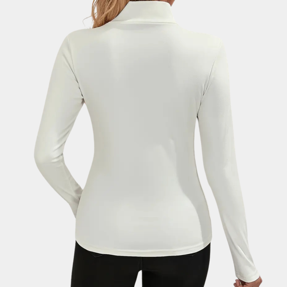 Damen Rollkragenpullover Langarm Slim Fit Basic Shirt-Luzern Mode