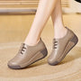 Damen Komfort-Sneaker mit Keilabsatz für Alltag und Büro-Beige-35-Luzern Mode
