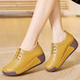 Damen Komfort-Sneaker mit Keilabsatz für Alltag und Büro-Gelb-35-Luzern Mode