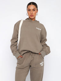 Damen Oversize Hoodie mit Aufdruck "White Fox" Rückseite-Bruaun-XS-Luzern Mode