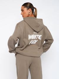 Damen Oversize Hoodie mit Aufdruck "White Fox" Rückseite-Luzern Mode