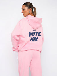 Damen Oversize Hoodie mit Aufdruck "White Fox" Rückseite-Luzern Mode
