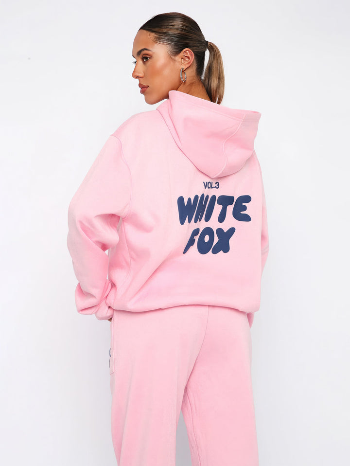 Damen Oversize Hoodie mit Aufdruck "White Fox" Rückseite-Luzern Mode